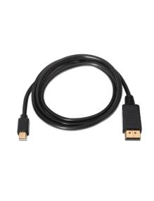 Cable Conversor Aisens A124-0132/ DisplayPort Macho - Mini DisplayPort Macho/ Hasta 5W/ 2300Mbps/ 3m/ Negro