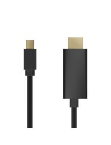 Cable Conversor Aisens A125-0361/ Mini DisplayPort Macho - HDMI Macho/ Hasta 5W/ 2300Mbps/ 2m/ Negro