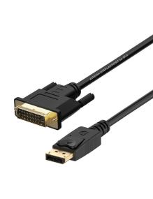 Cable Conversor Aisens A125-0366/ DisplayPort Macho - DVI Macho/ Hasta 5W/ 2300Mbps/ 2m/ Negro