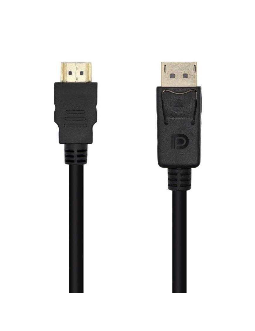 Cable Conversor Aisens A125-0459/ DisplayPort Macho - HDMI Macho/ Hasta 5W/ 2300Mbps /1m/ Negro