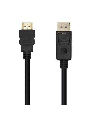 Cable Conversor Aisens A125-0460/ Displayport Macho - HDMI Macho/ Hasta 5W/ 2300Mbps/ 3m/ Negro