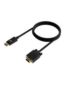 Cable Conversor Aisens A125-0552/ DisplayPort Macho - VGA Macho/ Hasta 5W/ 2300Mbps/ 1m/ Negro