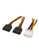 Cable Duplicador de Alimentación Aisens A131-0161/ Molex 4 PIN Macho - 2x SATA Hembra/ Hasta 54W/ 20cm