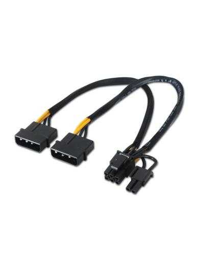 Cable Alimentación Tarjeta Gráfica Aisens A131-0165/ 2x Molex Macho - Molex 6+2 PIN Macho/ Hasta 54W/ 20cm