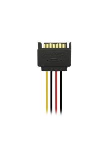 Cable Alimentación Aisens A131-0353/ SATA Macho - 2x SATA Hembra/ Hasta 54W/ 20cm/ Negro