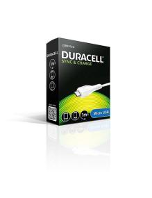 Cable USB 2.0 Duracell USB5013W/ USB Macho - MicroUSB Macho/ 1m/ Blanco