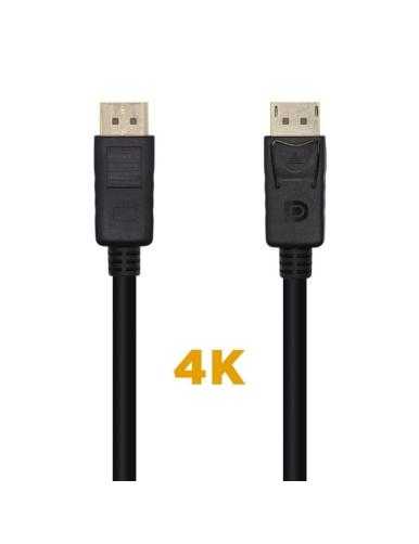 Cable DisplayPort 1.2 4K Aisens A124-0455/ DisplayPort Macho - DisplayPort Macho/ 1m/ Negro