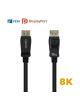 Cable DisplayPort 1.4 8K Aisens A149-0431/ DisplayPort Macho - DisplayPort Macho/ 1m/ Certificado/ Negro