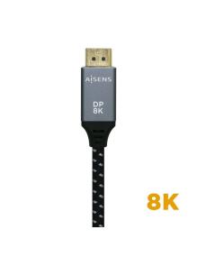 Cable DisplayPort 1.4 8K Aisens A149-0434/ DisplayPort Macho - DisplayPort Macho/ 50cm/ Negro Gris