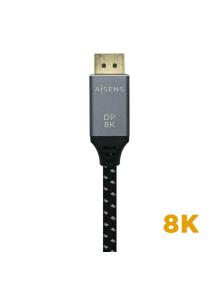 Cable DisplayPort 1.4 8K Aisens A149-0434/ DisplayPort Macho - DisplayPort Macho/ 50cm/ Negro Gris