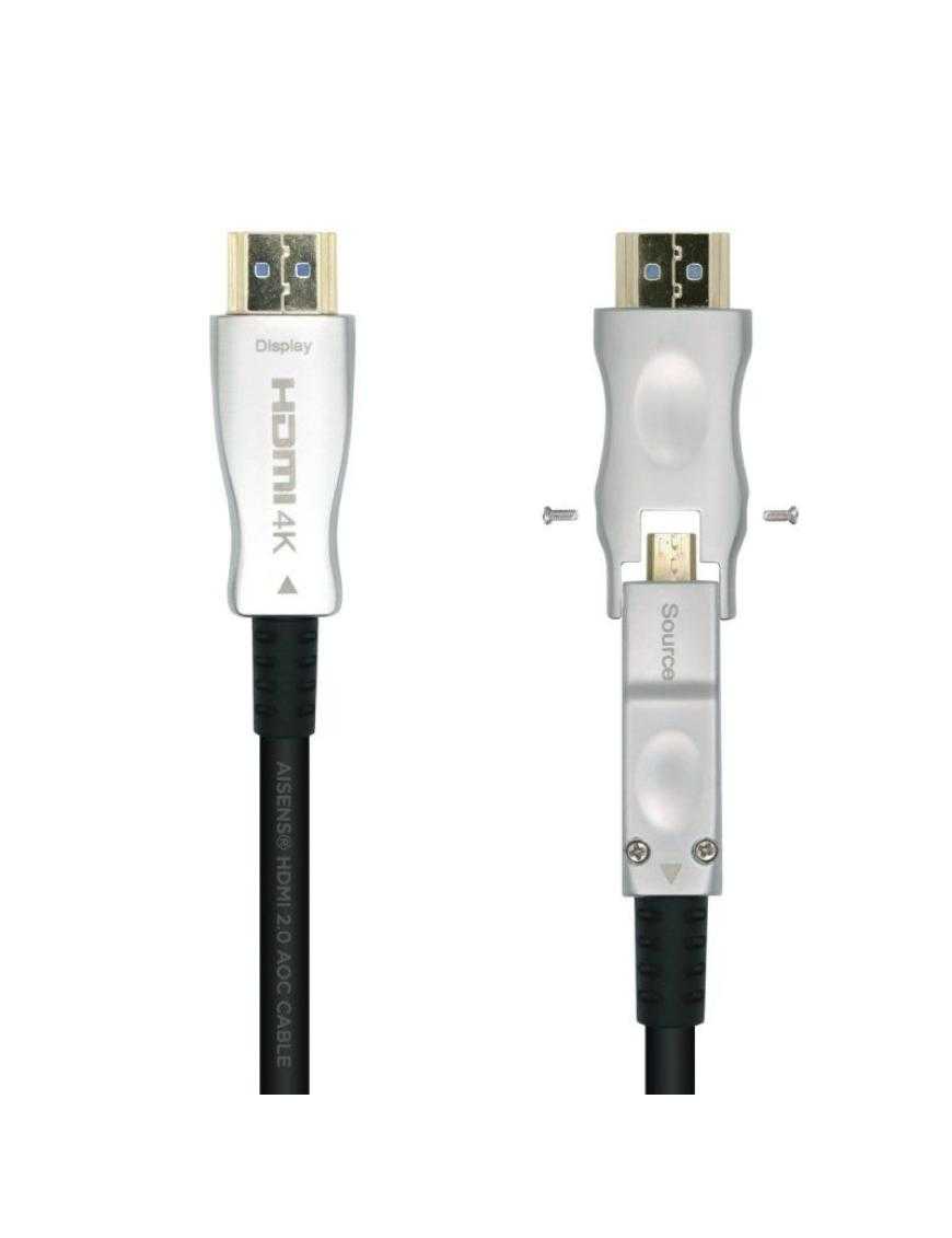 Cable HDMI 2.0 AOC 4K Desmontable Aisens A148-0510/ HDMI Macho / D Macho - HDMI Macho/ 15m/ Negro