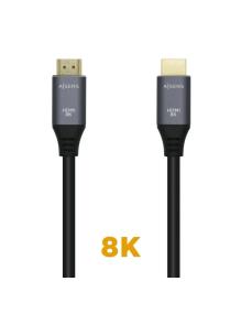 Cable HDMI 2.1 8K Aisens A150-0425/ HDMI Macho - HDMI Macho/ 50cm/ Gris Negro