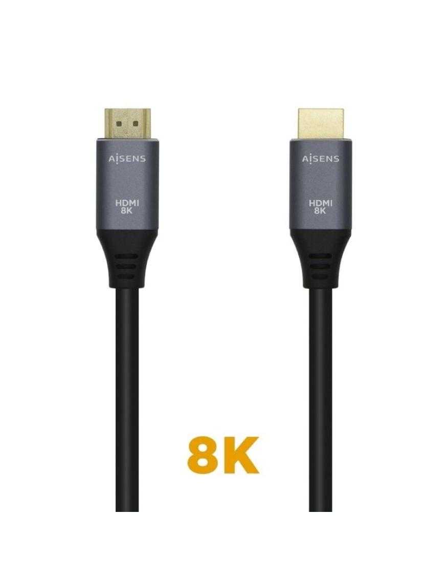 Cable HDMI 2.1 8K Aisens A150-0425/ HDMI Macho - HDMI Macho/ 50cm/ Gris Negro