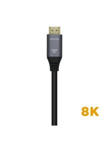 Cable HDMI 2.1 8K Aisens A150-0425/ HDMI Macho - HDMI Macho/ 50cm/ Gris Negro