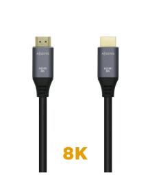 Cable HDMI 2.1 8K Aisens A150-0426/ HDMI Macho - HDMI Macho/ 1m/ Gris Negro