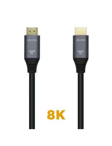 Cable HDMI 2.1 8K Aisens A150-0428/ HDMI Macho - HDMI Macho/ 2m/ Gris Negro