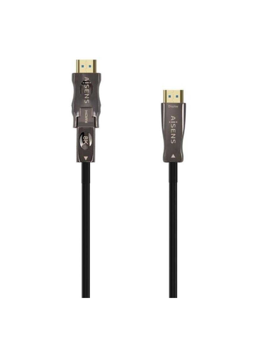 Cable HDMI 2.1 AOC 8K Desmontable Aisens A153-0644/ HDMI Macho / D Macho - HDMI Macho/ 15m/ Negro