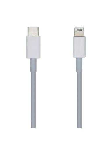 Cable Lightning Aisens A102-0441/ Lightning Macho - USB Tipo-C Macho/ 20cm/ Blanco