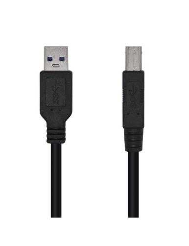 Cable USB 3.0 Impresora Aisens A105-0444/ USB Tipo-B Macho - USB Macho/ 2m/ Negro