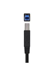 Cable USB 3.0 Impresora Aisens A105-0444/ USB Tipo-B Macho - USB Macho/ 2m/ Negro