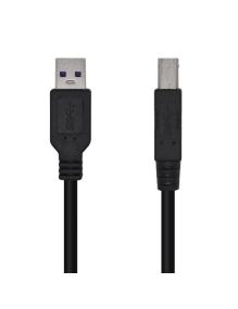 Cable USB 3.0 Impresora Aisens A105-0445/ USB Tipo-B Macho - USB Macho/ 3m/ Negro