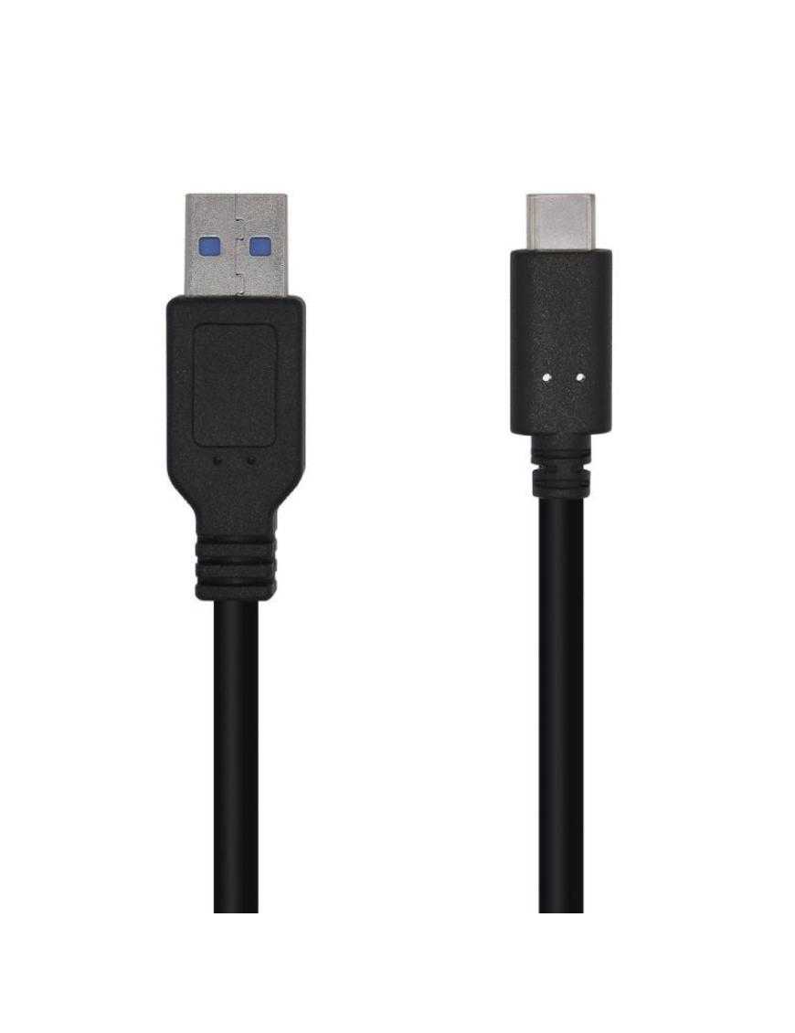 Cable USB 3.1 Tipo-C Aisens A107-0449/ USB Tipo-C Macho - USB Macho/ 50cm/ Negro