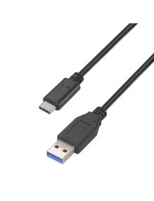 Cable USB 3.1 Tipo-C Aisens A107-0449/ USB Tipo-C Macho - USB Macho/ 50cm/ Negro