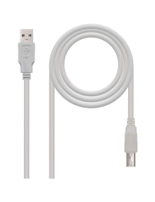 Cable USB 2.0 Impresora Nanocable 10.01.0103/ USB Tipo-B Macho - USB Macho/ 1.8m/ Beige