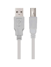 Cable USB 2.0 Impresora Nanocable 10.01.0103/ USB Tipo-B Macho - USB Macho/ 1.8m/ Beige