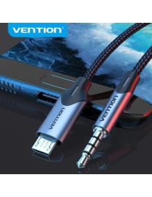 Cable Audio Vention BDGBG/ MicroUSB Macho - Jack 3.5 Macho/ 1.5m/ Negro