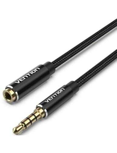 Cable Estéreo Vention BHCBF/ Jack 3.5 Macho - Jack 3.5 Hembra/ 1m/ Negro