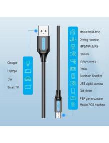 Cable USB 2.0 Vention COMBF/ USB Macho - MiniUSB Macho/ Hasta 10W/ 480Mbps/ 1m/ Negro