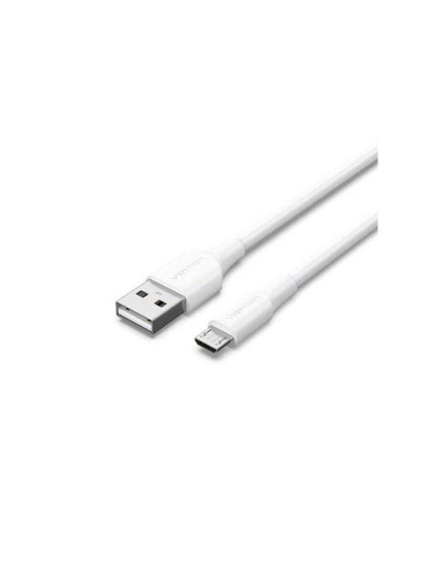 Cable USB 2.0 Vention CTIWI/ USB Macho - MicroUSB Macho/ Hasta 60W/ 480Mbps/ 3m/ Blanco