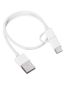 Cable USB 2.0 Xiaomi SJV4083TY/ USB Macho - Micro USB Macho/ USB Tipo-C Macho/ 30cm/ Blanco