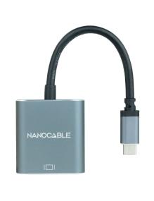 Conversor Nanocable 10.16.4101-G/ USB Tipo-C Macho - VGA Hembra/ 10cm/ Negro y Gris