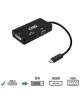 Conversor Nanocable 10.16.4301-BK/ USB Tipo-C Macho - VGA Hembra/ DVI Hembra/ HDMI Hembra/ 10cm/ Negro