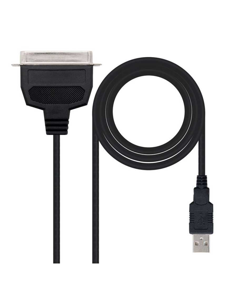 Cable Conversor impresora Nanocable 10.03.0001/ USB Macho - CN36 Macho/ 1.5m/ Negro