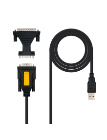 Cable Conversor impresora Nanocable 10.03.0002/ USB Macho - DB9 Macho/ DB25 Macho