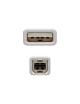 Cable USB 2.0 Impresora Nanocable 10.01.0102/ USB Tipo-B Macho - USB Macho/ 1m/ Beige