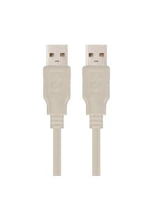 Cable USB 2.0 Nanocable 10.01.0302/ USB Macho - USB Macho/ 1m/ Beige