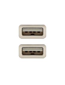 Cable USB 2.0 Nanocable 10.01.0302/ USB Macho - USB Macho/ 1m/ Beige