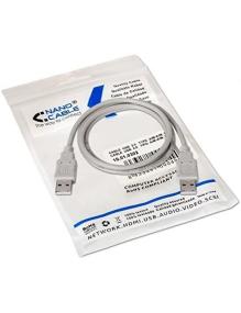 Cable USB 2.0 Nanocable 10.01.0303/ USB Macho - USB Macho/ 2m/ Beige