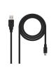 Cable USB 2.0 Nanocable 10.01.0401/ USB Macho - MiniUSB Macho/ 1m/ Negro