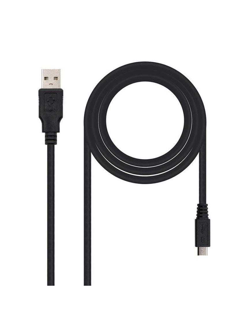 Cable USB 2.0 Nanocable 10.01.0501/ USB Macho - MicroUSB Macho/ 1.8m/ Negro