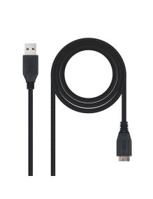 Cable USB 3.0 Nanocable 10.01.1101-BK/ USB Macho - MicroUSB Macho/ 1m/ Negro