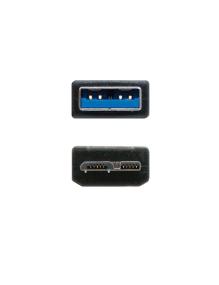 Cable USB 3.0 Nanocable 10.01.1101-BK/ USB Macho - MicroUSB Macho/ 1m/ Negro