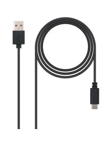 Cable USB 2.0 Tipo-C Nanocable 10.01.2100/ USB Tipo-C Macho - USB Macho/ 50cm/ Negro