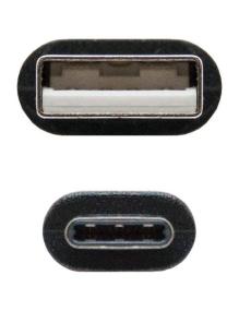 Cable USB 2.0 Tipo-C Nanocable 10.01.2100/ USB Tipo-C Macho - USB Macho/ 50cm/ Negro