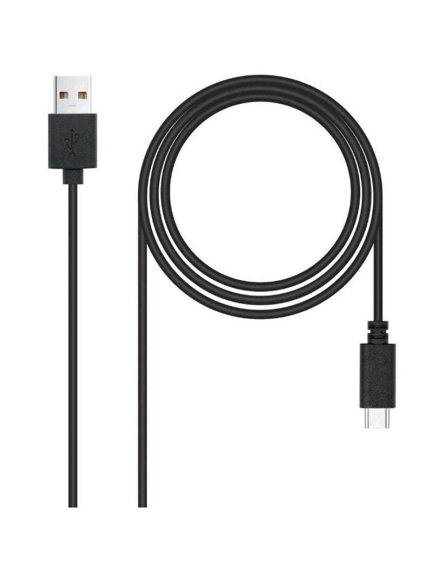 Cable USB 2.0 Nanocable 10.01.2103/ USB Macho - USB Tipo-C Macho/ 3m/ Negro