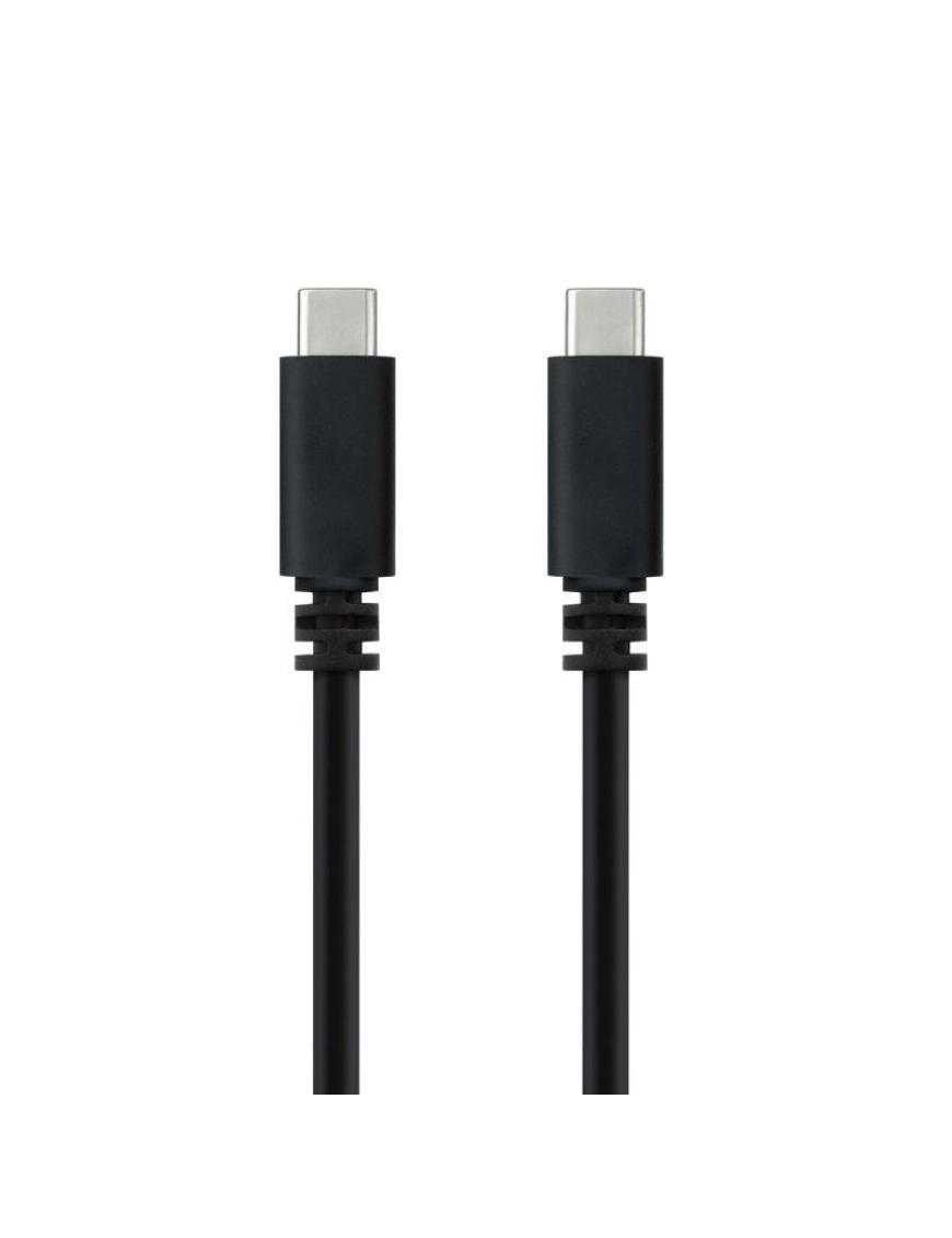 Cable USB 2.0 Tipo-C Nanocable 10.01.2301-L150/ USB Tipo-C Macho - USB Tipo-C Macho/ 480Mbps/ 1.5m/ Negro